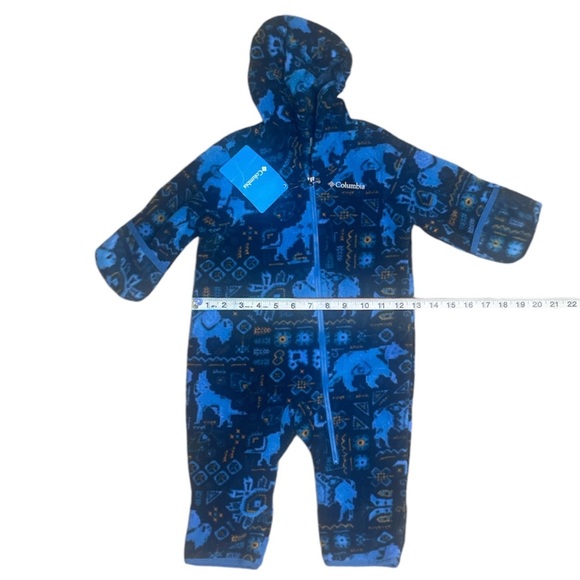 NEW Fleece Columbia Baby Bunting Blue with Animals. Size 6-12 months. - Picture 3 of 5